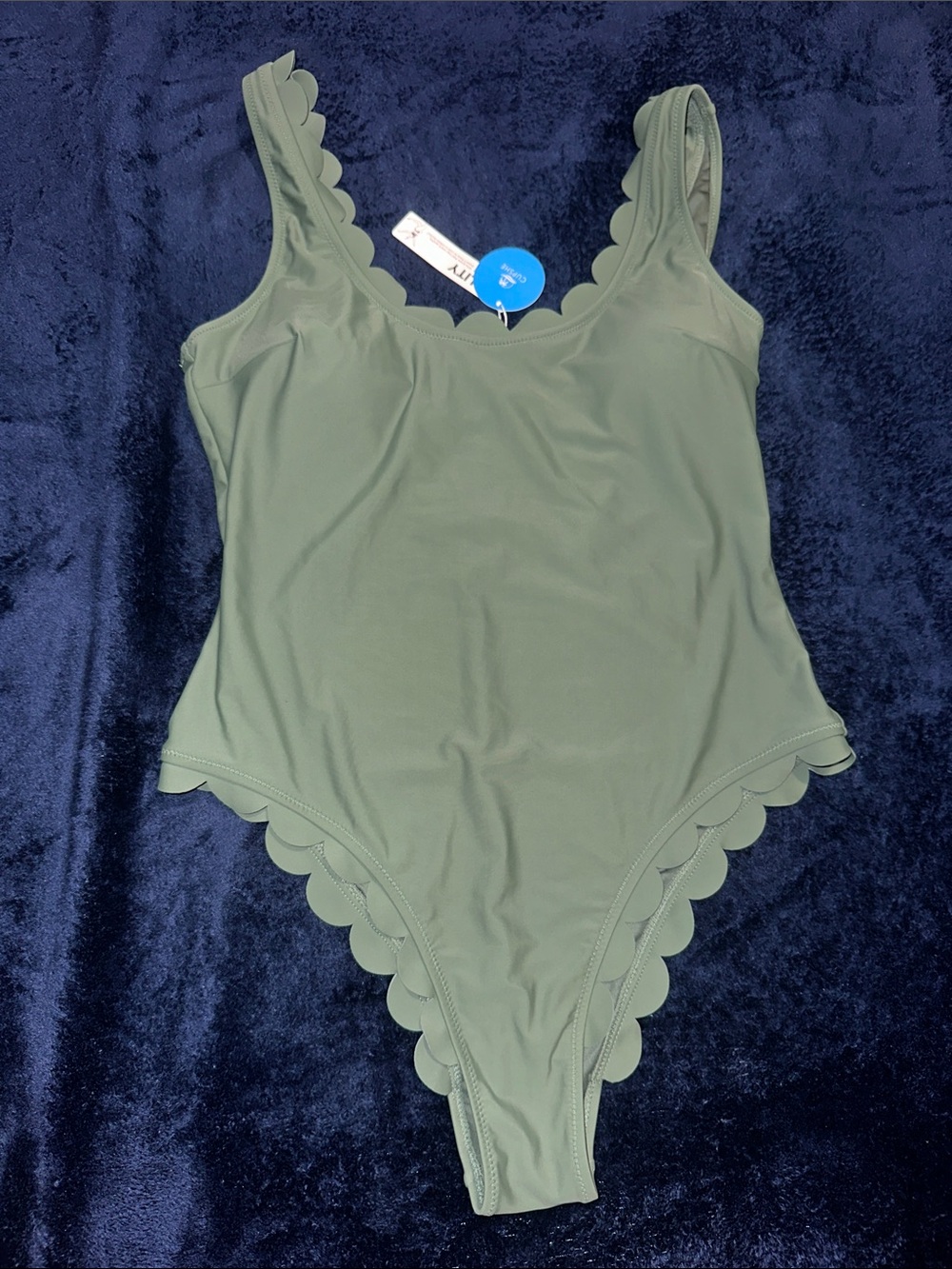 Cupshe Olive Green Scalloped One-Piece Swimsuit